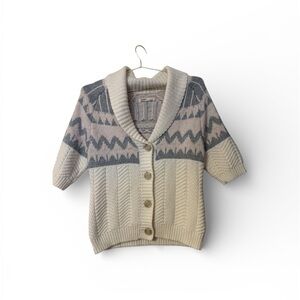 Super Soft Women's V-Neck Sweater in Cream and Gray perfect for layering